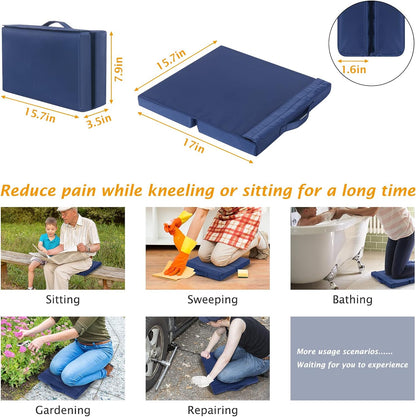 Patented Garden Kneeler and Seat Heavy Duty, Upgraded Garden Bench with Thicker Wider Soft Detachable Kneeling Pad, with 2 Tool Store Pouches, Nice for Mother Father Gardeners