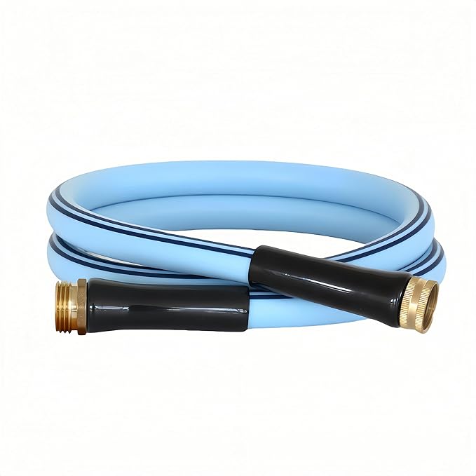 Atlantic Heavy Duty Garden Hose 6 ft x 5/8 Inch Blue Color, Short Connection Leader Hose with Male-Female Connectors (6 Feet)