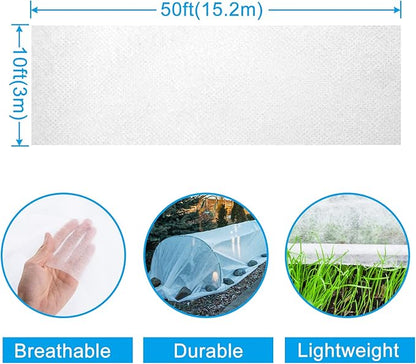 10ft x 50ft Plant Covers Freeze Protection, 1.2oz Frost Blankets Floating Row Cover for Plants Frost Protection Covers Garden Winter Frost Pests Protection,White