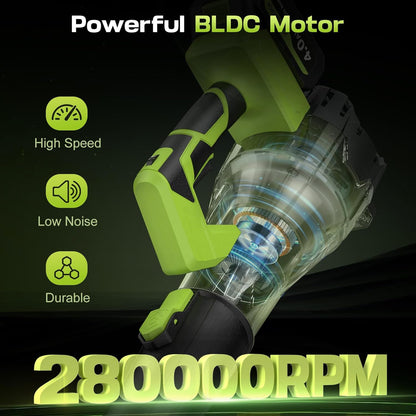 Leaf Blower Cordless 650CFM 288MPH Electric Leaf Blower with 2 x 4.0Ah Battery Operated, 6 Speed Mode, 20V Powered Handheld Blowers for Lawn Care, Patio, Dust, Blowing Leaves