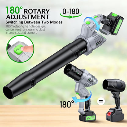 Electric Leaf Blower Cordless, 900,000 RPM, 2 x 4.0Ah Batteries & Charger, Handheld Leaf Blowers for Lawn Care, 5 Speed Mode, Portable Lightweight Grass Blower for Yard, Patio & Outdoor Use