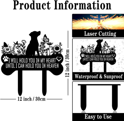 Pet Grave Markers Dog, Metal Pet Metal Memorial Garden Stake, Pets Waterproof Grave Stakes Plaque, Pet Headstone Garden Memorial Graves, Metal Dog Garden Decor 12"