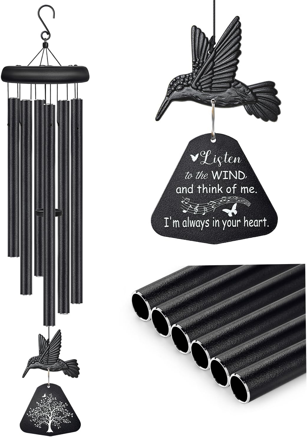 Sympathy Wind Chimes for Outside Deep Tone, Memorial Wind Chimes for Loss of Loved One Prime, Bereavement Condolence Remembrance Funeral Gifts for Grieving Friends Loss of Mother Father