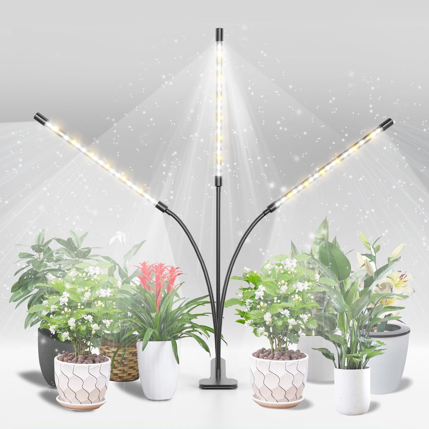 bseah Plant Grow Light for Indoor Plants, Full Spectrum Indoor Grow Light, 10-Level Dimmable and Auto ON & Off Timer