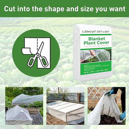 2 Pack Plant Covers Freeze Protection, 10ft x 50ft Frost Blanket for Plants Tree Blanket Cover, Freeze Protection Garden Covers for Outdoor Plants Winter or Floating Row Covers