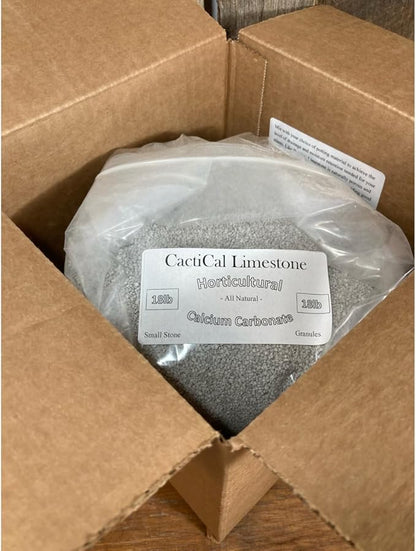 CactiCal Limestone - Crushed Calcium Carbonate - Cactus Soil - Drainage Bonsai Succulents - Pumice Alternative (6 Pound)
