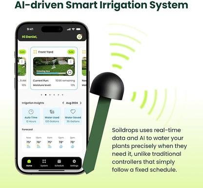 AI Smart Sprinkler Controller, 8-Zone WiFi Irrigation Controller for Indoor & Outdoor Use, DIY Garden & Lawn Watering Kit, App-Based Auto Watering