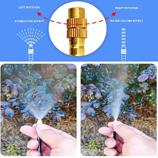 New drip Irrigation kit, Automatic Garden Watering System, Quick Connector and 360-degree Bending Dropper atomizing Copper Nozzle, Garden Plant Lawn Courtyard Watering System. (15 Spray nozzles)