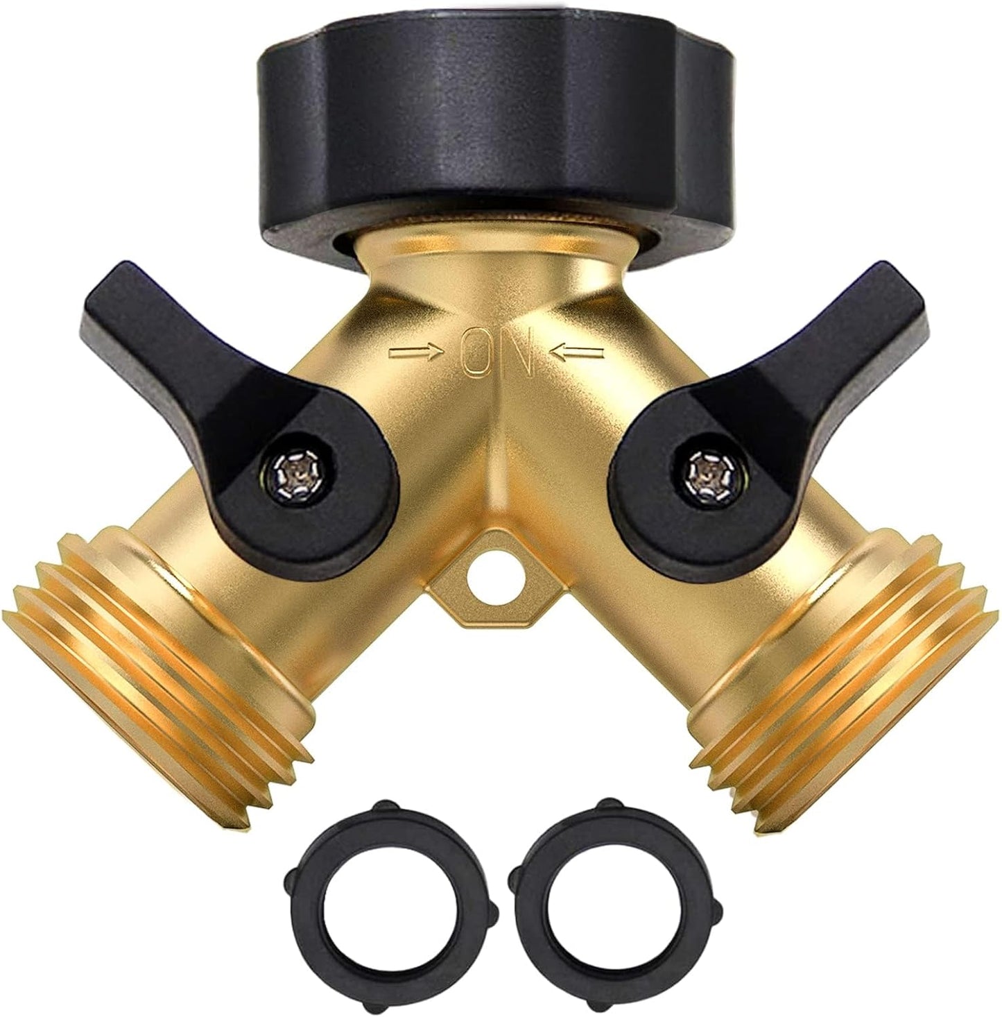 Twinkle Star Garden Hose Splitter 2 Way, Y Connector Brass Garden Hose Adapter