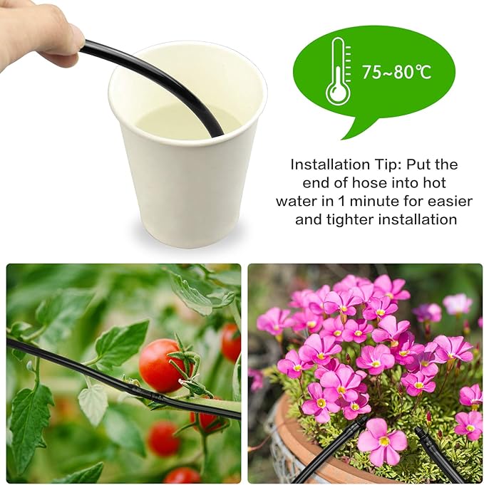 80 Pack Drip Irrigation 1/4” Barbed Coupling Fittings, Barbed Connectors Fits Universal 1/4-Inch Drip Tubing, Irrigation Coupler for Drip or Sprinkler System