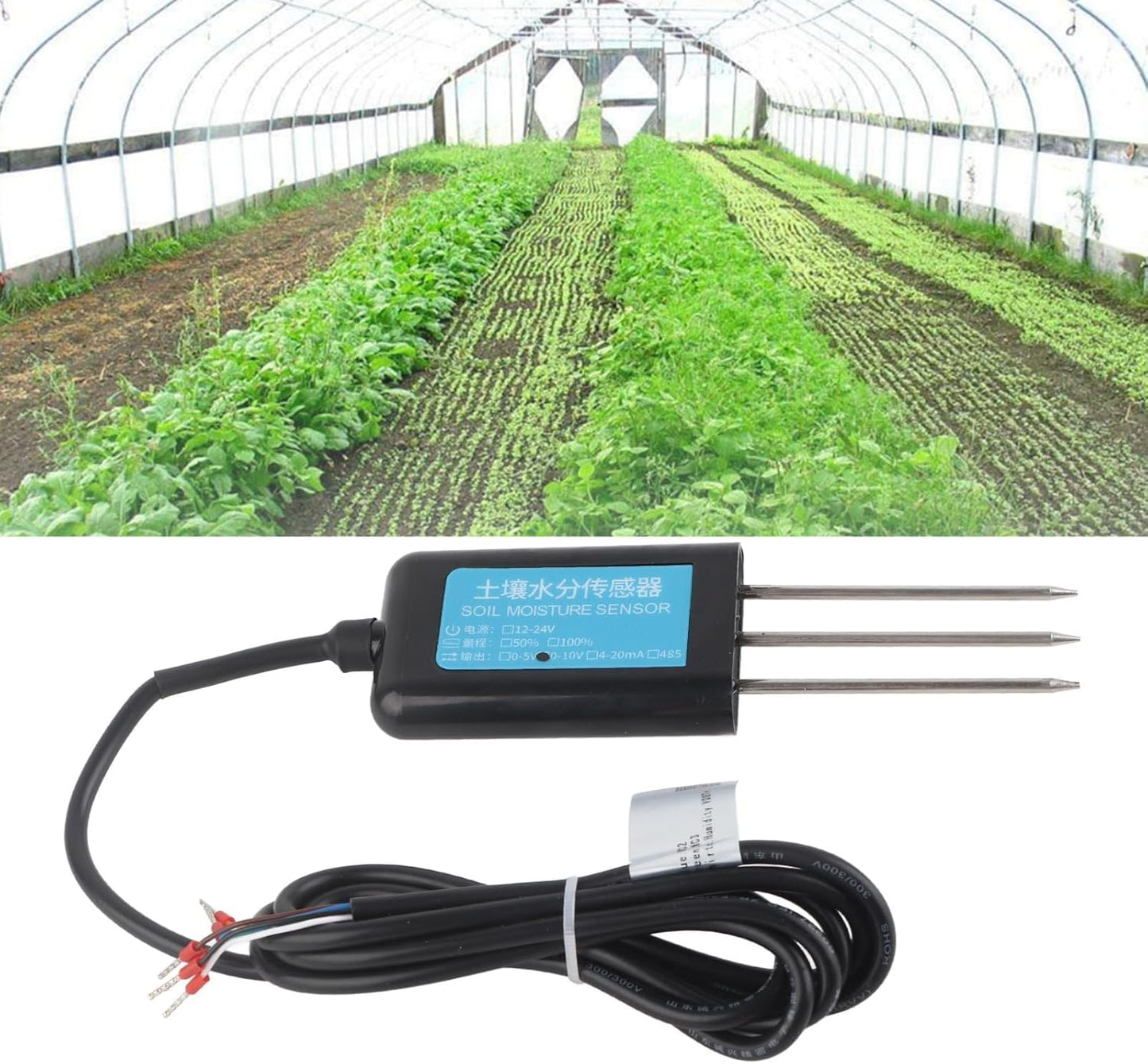 Soil Moistures Sensor, Soil Hygrometer Sensor Test Kit, 0-10v Output Waterproof Greenhouse Soil Moistures Humidity Sensor Tester Meter Soil Test Kits Plant Accessories Indoor