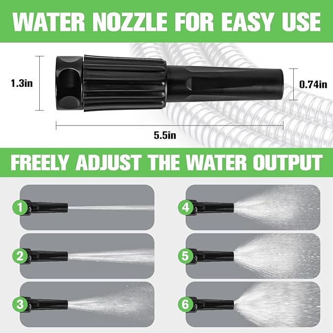 Garden Hose 100ft Stainless Steel Water Hose Super Tough Flexible Water Pipe with Brass Fittings and Sprayer Nozzle, No Kink, Rust Proof