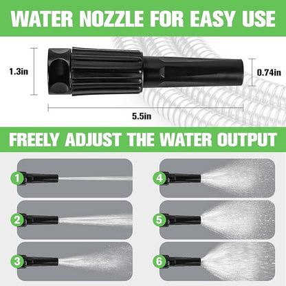 Garden Hose 100ft Stainless Steel Water Hose Super Tough Flexible Water Pipe with Brass Fittings and Sprayer Nozzle, No Kink, Rust Proof