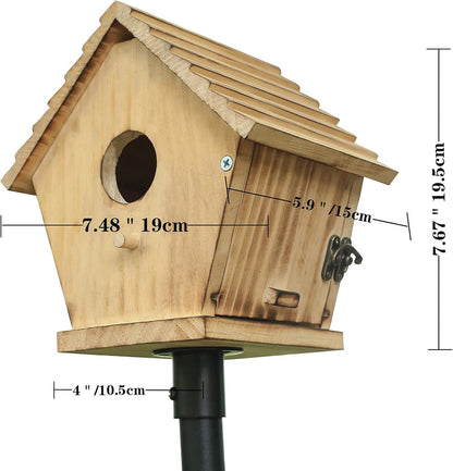 STARSWR Bird House,Outdoor Bluebird House for Outside Clearance,Wooden Birdhouse Finch Cardinals Hanging Birdhouse Nesting Box for Wild Bird Viewing
