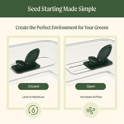 Self-Watering Microgreens Growing Kit with 20 Capillary Grow Mats and Humidity Domes, 4 Trays for Growing Multiple Micro Greens and Sprouts, Hydroponic Growing System with Water Level Indicator