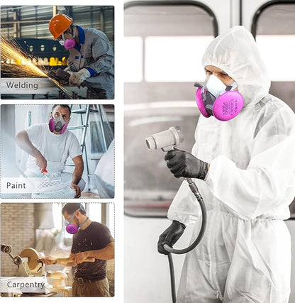 Reusable Respirator Mask - Respirator Mask with Filters, Dust Mask for Spray Paint Chemicals Epoxy Resin