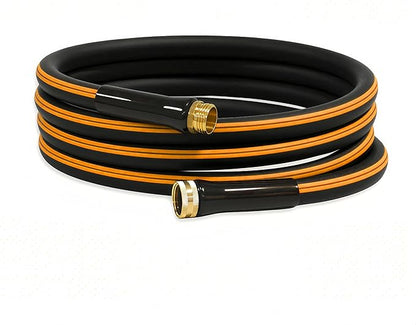 Atlantic Heavy Duty Garden Hose 12 ft x 5/8 Inch Black Color, Short Connection Leader Hose with Solid Brass Connectors (12 Feet)