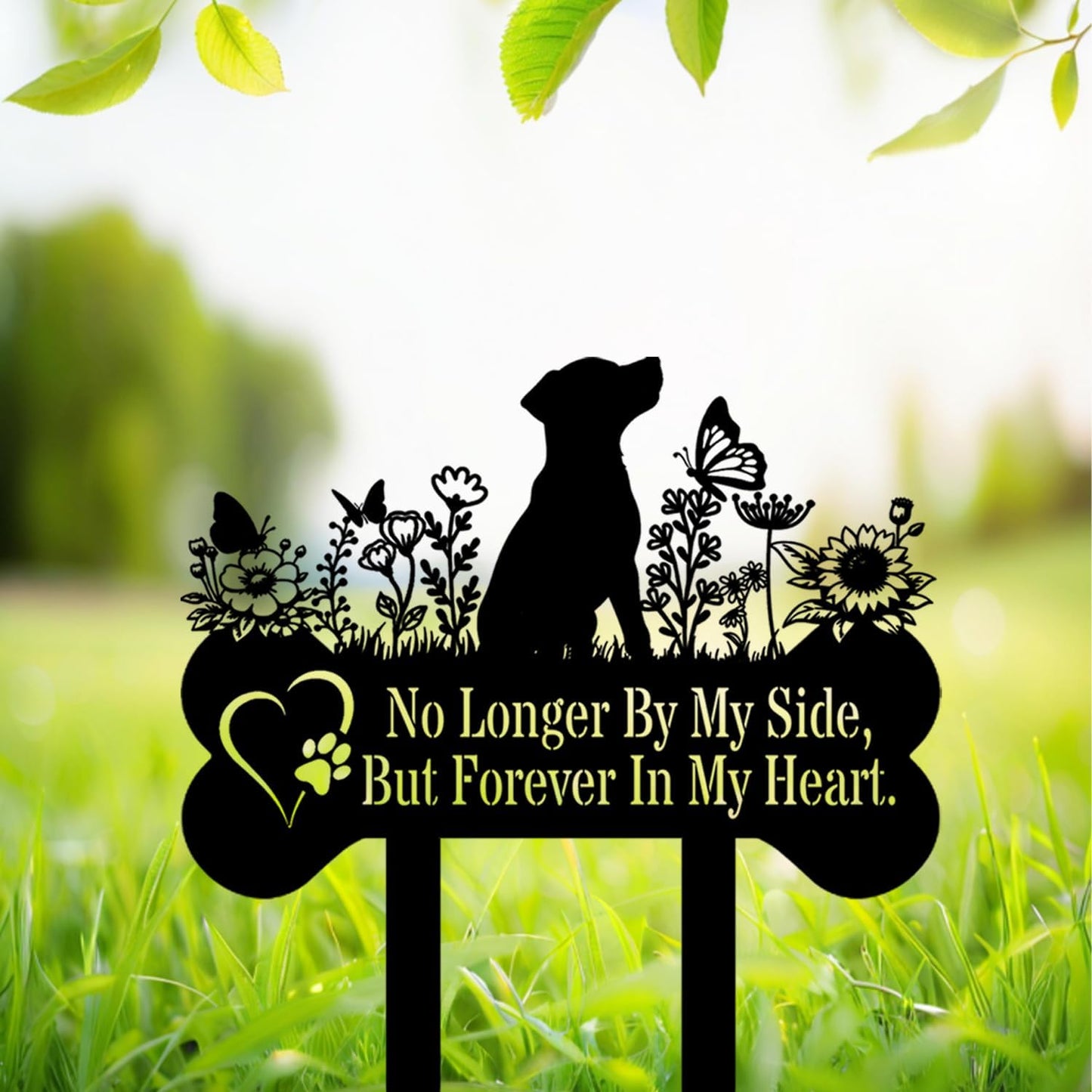 Pet Grave Markers Dog, Metal Pet Metal Memorial Garden Stake, Pets Waterproof Grave Stakes Plaque, Pet Headstone Garden Memorial Graves, Metal Dog Garden Decor 12"