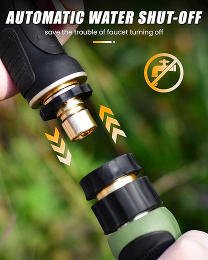 RAINPOINT Garden Hose Nozzle, Heavy Duty Metal Water Hose Sprayer Nozzle with 9 Adjustable Spray Patterns, High Pressure Hand Sprayer for Watering Plants, Lawns, Car and Pet Washing (2, Orange)