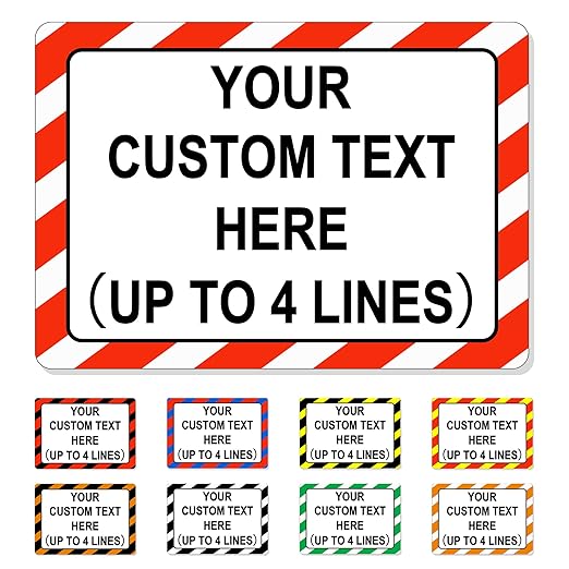 Custom Sign Outdoor 12x8 Inches Horizontal, Metal Gate Sign Personalized for Outside, Customized for Home, Office, Garage, Porch, Delivery Signage, .040 Aluminum, Rust Free, Waterproof(Color-border)