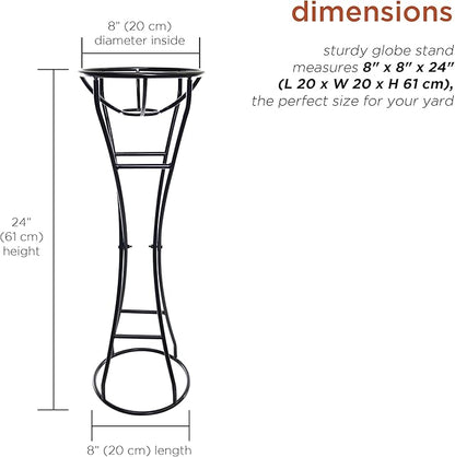 Alpine Corporation 24" Tall Indoor/Outdoor Metal Gazing Globe Display Stand, Black