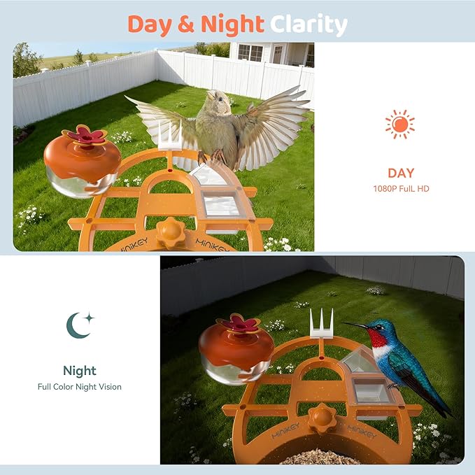 Smart Bird Feeder with Camera Outdoor Birdhouse:AI Identifies 11000+ Species, Features 2K 3MP HD Quality and Arrived Alerts Function,Powered by Dual Solar Panels,Gifts for Bird Lovers, Mom Dad