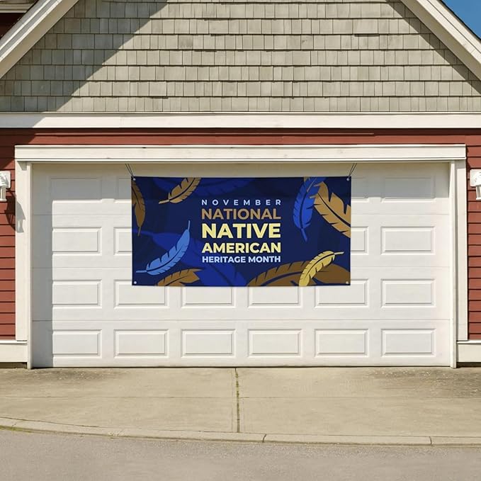Native American Heritage Month Banner 3 x 6 ft Outdoor Yard Garden Flag Party Decoration Poster