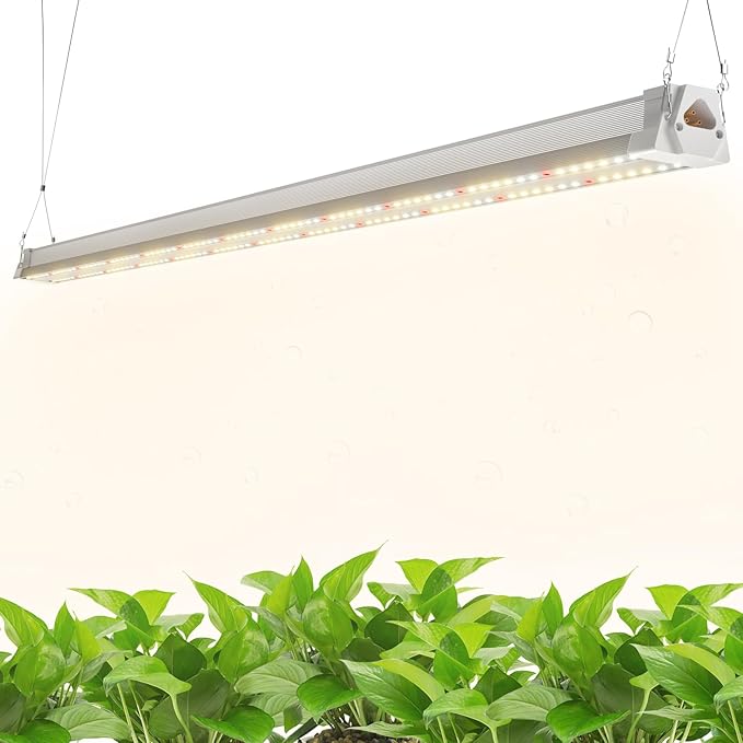 FREELICHT 1 Pack 4FT LED Grow Light, 40W (250W Equivalent), Full Spectrum Sunlight Growing Lamp Fixture, Linkable Hanging Plant Light for Hydroponic Indoor Plants Seeding, Plug-in with On/Off Switch