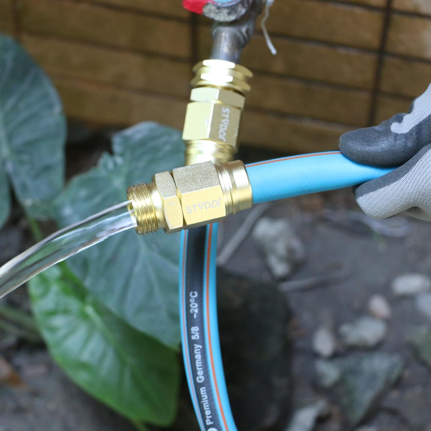 STYDDI Metal Heavy-Duty 5/8-inch Garden Hose Connector Repair Fittings, Premium Aluminum-Alloy Female and Male End-Hose Mender, 5/8" Water Hose End Coupler Replacement, 2 Set