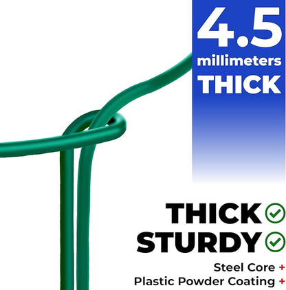 K-Brands 12 Pack Plant Support Stakes – Heavy-Duty Half Round Peony Support Ring and Cage for Indoor and Outdoor Plants – Peony, Tomato, Hydrangea, Rose 10" Wide x 16" High