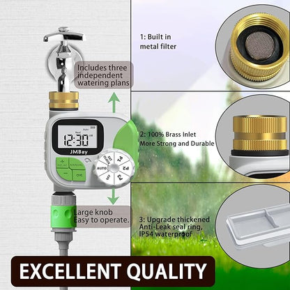 Sprinkler Timer Water Timer for Garden Hose,Smart Hose Timers Programmable Auto Irrigation System for Yard & Greenhouse, Waterproof Digital Sprinkler Controller with Pure Brass Inlet for Lawn