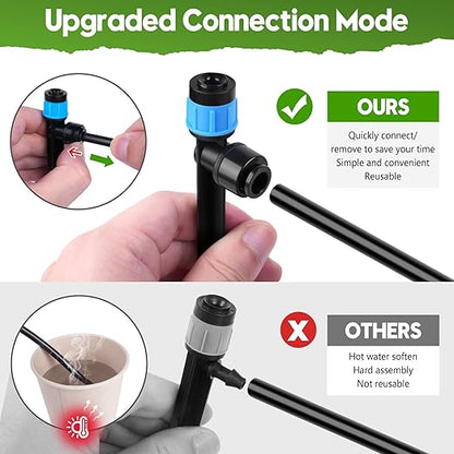 240FT Drip Irrigation System for Garden, 2025 Upgraded Quick-Connect Automatic Garden Watering System with 1/2" & 1/4" Tubing and Adjustable Nozzle Emitters for Greenhouse, Yard, Lawn, Raised Bed