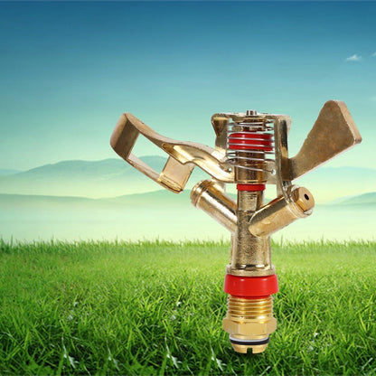 Tyenaza 360 Rotating Brass Impact Sprinkler, 1/2 Inch Garden Sprinkler Head for Lawn Grass Patio Garden Irrigation, 10-15.5m Spray Distance