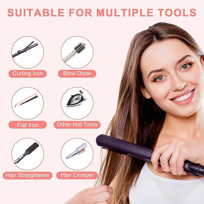 AMIJEAL Oversize Silicone Heat Resistant Mat for Hair Tools, Curling Iron Mat, Hot Tools Holder, Portable Flat Iron Hair Straightener Pad Cover for Travel Vanity Salon(14.2" x 11.0")