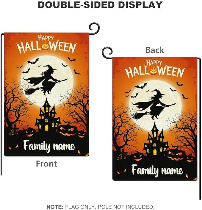 Custom Halloween Garden Flag for Outdoor Personalized Halloween Yard Flags Decor Customized Flag Add Your Own Picture/Text House Lawn Banner Double Sided Home Wall Decoration 12.5x18 28x40