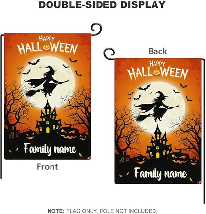 Custom Halloween Garden Flag for Outdoor Personalized Halloween Yard Flags Decor Customized Flag Add Your Own Picture/Text House Lawn Banner Double Sided Home Wall Decoration 12.5x18 28x40