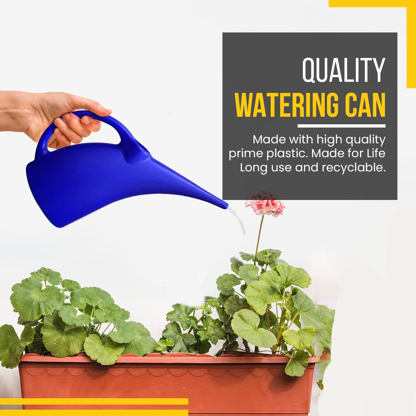 KP KOOL PRODUCTS 1/2 Gallon Watering Can – Small Blue Plastic Watering Can for Indoor & Outdoor Plants, Garden Use – 1 Pack