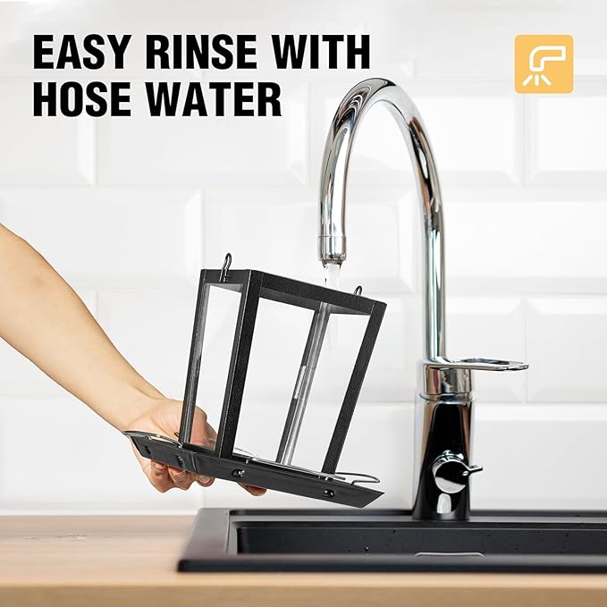 Veehoo Metal Bird Feeder for Outdoor Hanging-Wild Bird Feeder with 4 Perches, Guard Booth Bird Seed Feeder for Outside Garden Backyard Attracting Wild Birds Chickadees Cardinals Finches Black