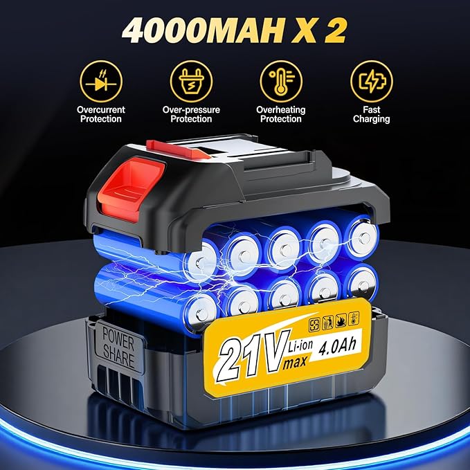 ALSO GO Leaf Blower Cordless with 21V Battery and Charger, Portable Lightweight Handheld Design, 500,000RPM Turbo Jet Blower with 3 Nozzles for Patio Cleaning, Lawn Care, Leaves and Dust