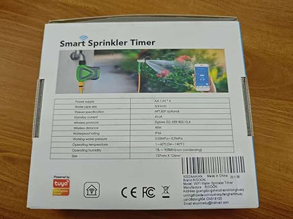 Smart WiFi Water Timer for Garden Hose, No Hub/Gateway Required, Automatic Sprinkler Timer Controller via Tuya/Smart Life App, Compatible with Alexa & Google Home for Voice Control