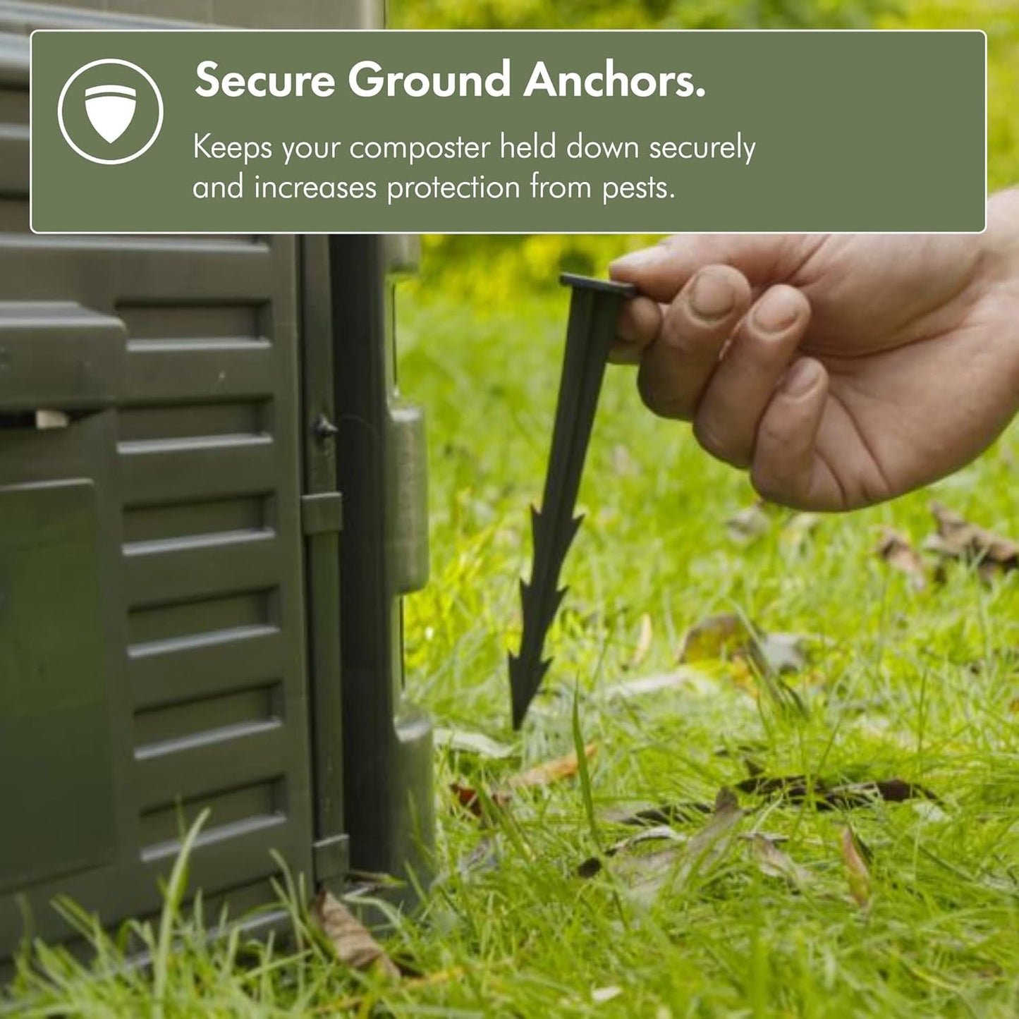 VonHaus Compost Bin for Garden 360L – Composter with Slatted Design for Aeration, Rainwater Collection, Side Flap & Lid – Outdoor Compost Converter – Frost & UV Resistant - Black