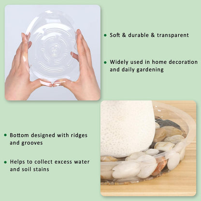 JERIA 40 Pack Clear Plant Saucers（6 Inch、8Inch、10 Inch、12 Inch）,Plastic Flower Pot Trays,Round Durable Plant Drip Trays for Indoor and Outdoor