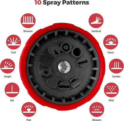 YASQA Garden Hose Nozzle,10 Spray Patterns | Standard 3/4”Diameter Garden Hose Thread Sprayer Durable Water Hose Nozzles No Leaking For Lawn & Garden, Watering Plant,Washing Car,Cleaning,Showering Pet