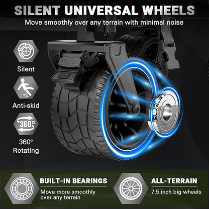 LEVELEVE Heavy Duty Folding Wagon - 2-in-1 Collapsible Cart, 650lb Capacity, All-Terrain Wheels w/Brakes & Side Pockets (Army Green)