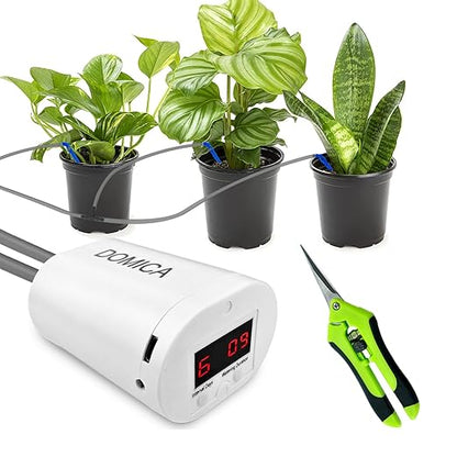 DOMICA Automatic Plant Waterer Indoor Self Watering System for 16 Potted Plants, Auto Drip Irrigation Kit Water Timer