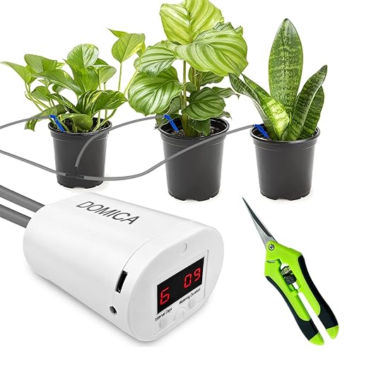 DOMICA Automatic Plant Waterer Indoor Self Watering System for 16 Potted Plants, Auto Drip Irrigation Kit Water Timer