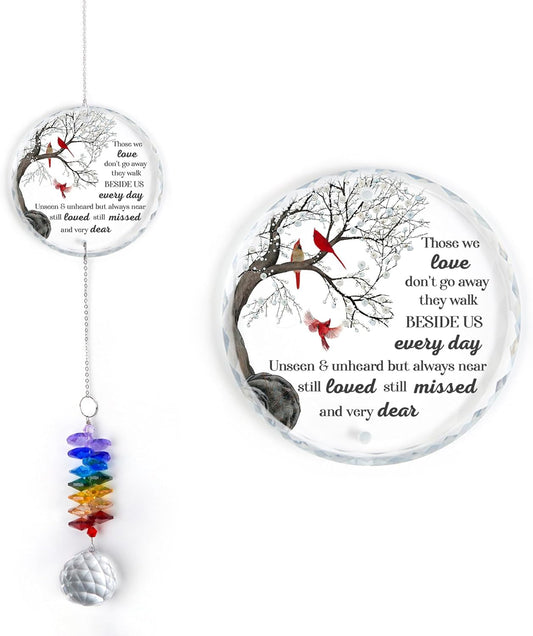 Memorial Suncatcher Sympathy Gift for Loss of Loved One - Crystal Rainbow Maker - Bereavement Keepsake - Hanging Crystal Decor - Suncatcher Ornament