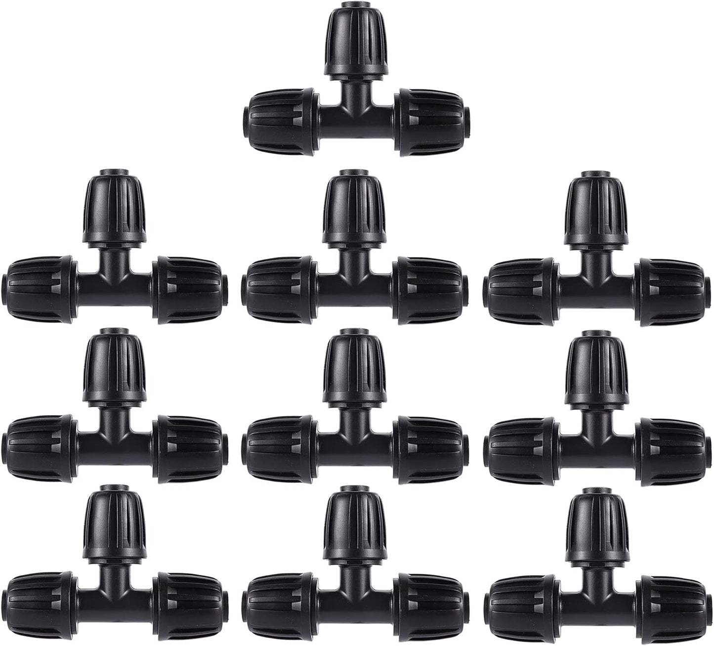 1/2 inch Irrigation Fittings Tee Connectors For (1/2" ID x0.6-0.63" OD) 16mm Drip Tubing Barbed Connectors-10 Pcs/pack