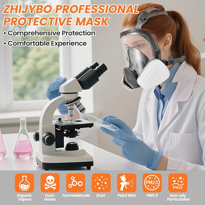 Gas Mask for Painting, Woodworking, Construction, Sanding, Spraying, Chemicals, DIY and More