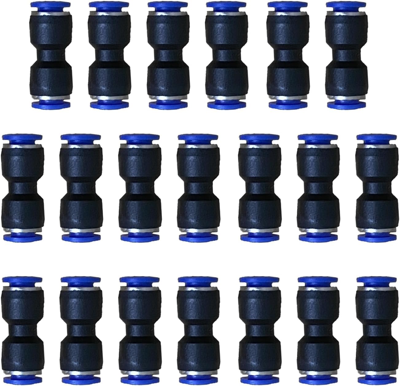 6mm OD Pneumatic quick Connector Push to Connect fittings Straight Union/Coupler (Pack of 20)